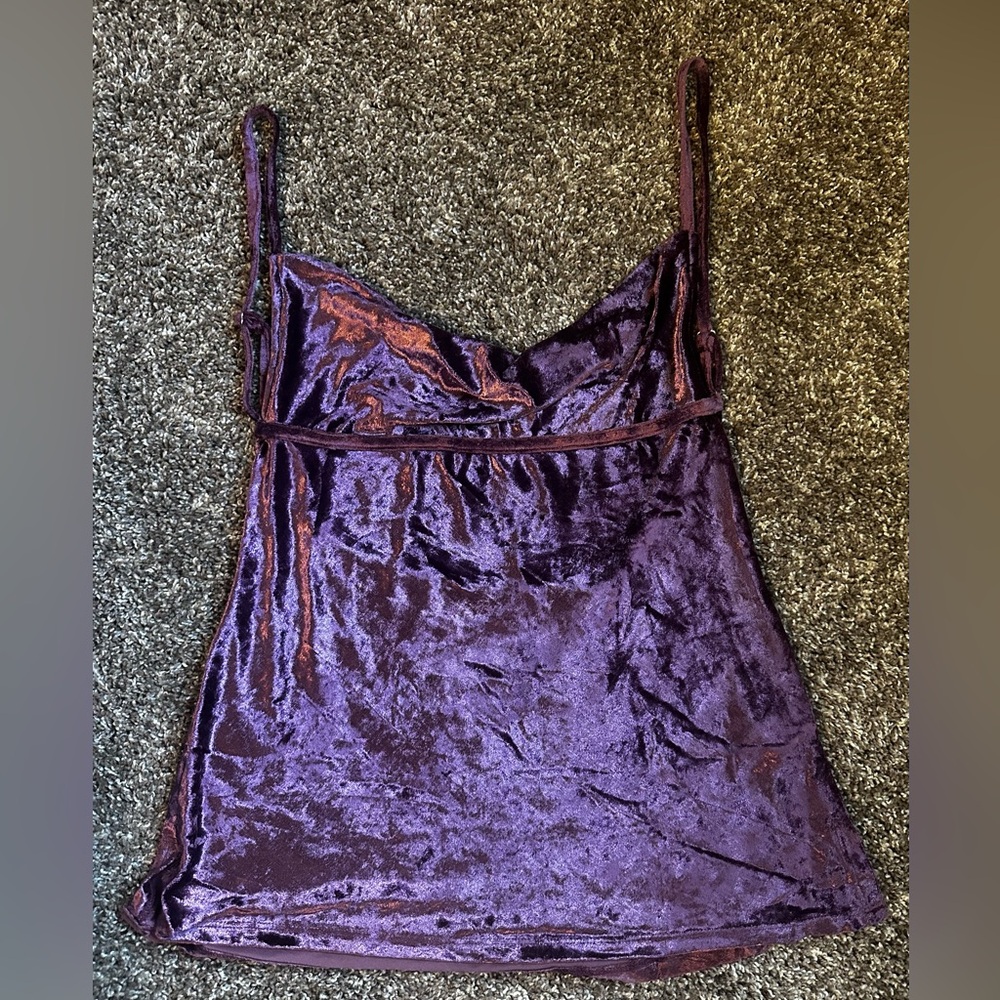NWT, Free People All Night Velvet Tunic, Color Fig Jam, Size S